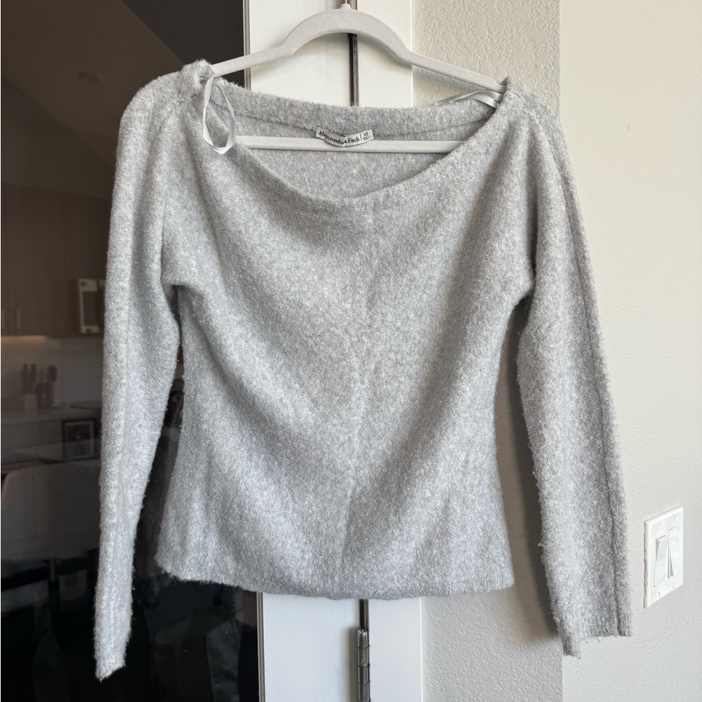 Gray Women's Off the Shoulder Sweater